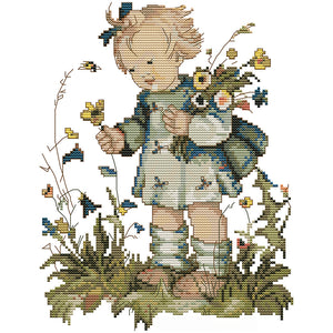 Character Series 14CT 2 Threads Ecological Cotton Cross Stitch Kit 26*31CM