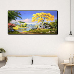 Village House 100x50cm(canvas) full round drill diamond painting