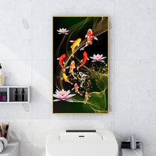 Load image into Gallery viewer, Koi Fish Lotus 45x85cm(canvas) full round drill diamond painting
