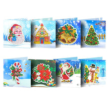 Load image into Gallery viewer, Christmas 5D DIY Special Shape Part Drill Diamond Handmade Greeting Cards

