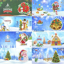 Load image into Gallery viewer, Christmas 5D DIY Special Shape Part Drill Diamond Handmade Greeting Cards
