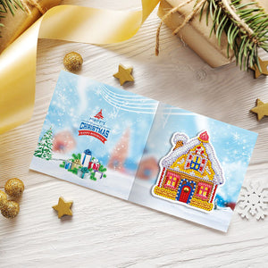 Christmas 5D DIY Special Shape Part Drill Diamond Handmade Greeting Cards