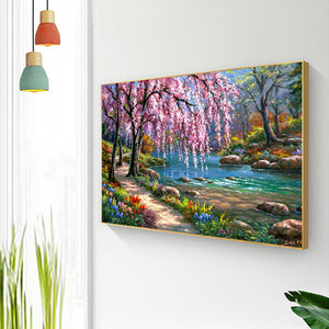 River Tree 50x40cm(canvas) full square drill diamond painting