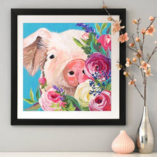 Load image into Gallery viewer, Flower Pig 30x30cm(canvas) full round drill diamond painting
