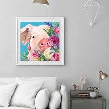Load image into Gallery viewer, Flower Pig 30x30cm(canvas) full round drill diamond painting

