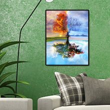 Load image into Gallery viewer, Tree Lake Scenery 50x40cm(canvas) full square drill diamond painting
