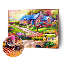 Load image into Gallery viewer, Blue House Landscape 50x40cm(canvas) full square drill diamond painting
