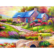 Load image into Gallery viewer, Blue House Landscape 50x40cm(canvas) full square drill diamond painting
