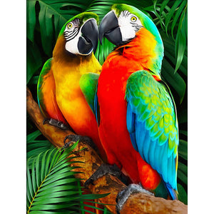 Colorful Parrots 30x40cm(canvas) full round drill diamond painting