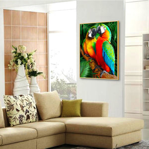 Colorful Parrots 30x40cm(canvas) full round drill diamond painting