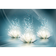 Load image into Gallery viewer, Three Lotus 45x35cm(canvas) full round drill diamond painting
