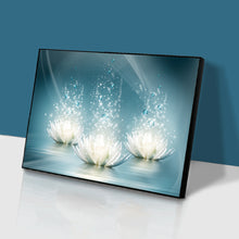 Load image into Gallery viewer, Three Lotus 45x35cm(canvas) full round drill diamond painting
