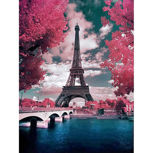 Romantic Eiffel Tower 40x50cm(canvas) full square drill diamond painting