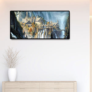 Castle Mountain Scenery 80x40cm(canvas) full round drill diamond painting