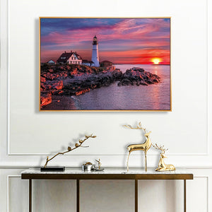 Lighthouse 50x40cm(canvas) full square drill diamond painting