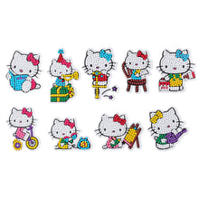 Load image into Gallery viewer, 9pcs Cartoon Cat DIY Diamond Painting Stickers Book Decor Adhesive Drawing
