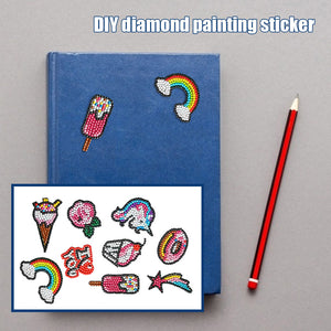 9pcs DIY Diamond Painting Rainbow Letters Stickers Kit Rhinestone Cup Decor