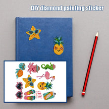 Load image into Gallery viewer, 9pcs DIY Animal Pineapple Diamond Painting Stickers Kit Mosaic Book Decor
