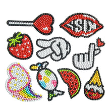 Load image into Gallery viewer, 9pcs 5D Fruit Candy Diamond Painting Stickers Kit Rhinestone Bead Cup Decor

