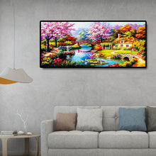 Load image into Gallery viewer, Spring Bridge 100x50cm(canvas) special shaped drill diamond painting
