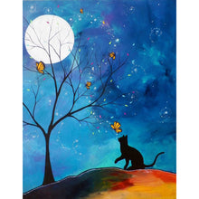 Load image into Gallery viewer, Moon Cat 30x40cm(canvas) full round drill diamond painting
