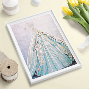 Wedding Dress 30x40cm(canvas)  beautiful special shaped drill diamond painting