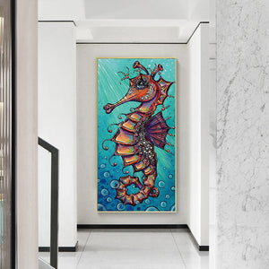 Hippocampus Animal 45x85cm(canvas) beautiful special shaped drill diamond painting
