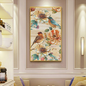 Flower Bird 45x85cm(canvas) beautiful special shaped drill diamond painting