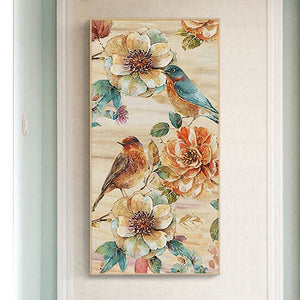 Flower Bird 45x85cm(canvas) beautiful special shaped drill diamond painting