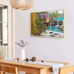 Hut 40x30cm(canvas) full round drill diamond painting