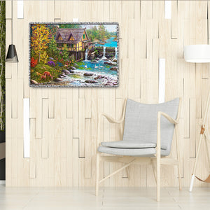 Hut 40x30cm(canvas) full round drill diamond painting