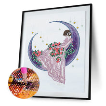 Load image into Gallery viewer, Girl Moon 30x40cm(canvas) beautiful special shaped drill diamond painting
