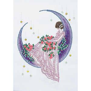 Girl Moon 30x40cm(canvas) beautiful special shaped drill diamond painting