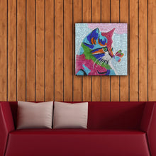 Load image into Gallery viewer, Butterfly Cat 30x30cm(canvas) beautiful special shaped drill diamond painting
