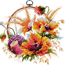 Load image into Gallery viewer, Flowers 14CT Stamped Cross Stitch Kit 32x32cm(canvas)
