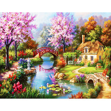 Load image into Gallery viewer, Spring Bridge 50x40cm(canvas) full square drill diamond painting
