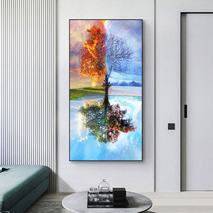 Tree 45x85cm(canvas) full round drill diamond painting