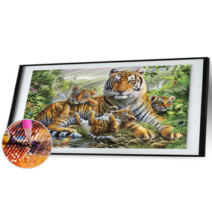 Tiger 100x50cm(canvas) full round drill diamond painting