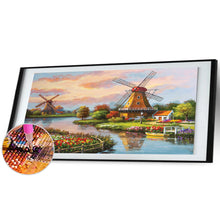 Load image into Gallery viewer, Windmill 80x40cm(canvas) full round drill diamond painting
