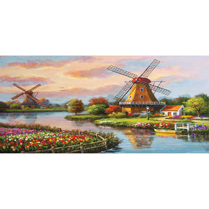 Windmill 80x40cm(canvas) full round drill diamond painting