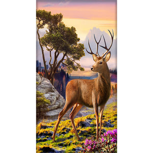 Deer 45x85cm(canvas) full round drill diamond painting
