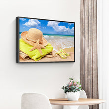 Load image into Gallery viewer, Beach Hat 50x40cm(canvas) full square drill diamond painting
