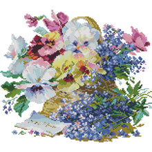 Load image into Gallery viewer, Flowers 36x32cm(canvas) Printed canvas 14CT 2 Threads Cross stitch kits
