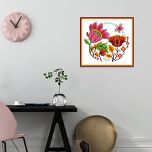 Load image into Gallery viewer, Flowers 17x16cm(canvas) Printed canvas 14CT 2 Threads Cross stitch kits

