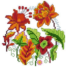 Load image into Gallery viewer, Flowers 17x17cm(canvas) Printed canvas 14CT 2 Threads Cross stitch kits
