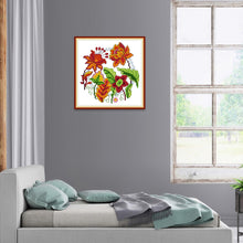 Load image into Gallery viewer, Flowers 17x17cm(canvas) Printed canvas 14CT 2 Threads Cross stitch kits
