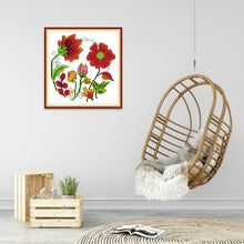 Load image into Gallery viewer, Flowers 16x17cm(canvas) Printed canvas 14CT 2 Threads Cross stitch kits
