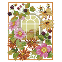 Load image into Gallery viewer, Four Seasons 28x33cm(canvas) Printed canvas 14CT 2 Threads Cross stitch kits
