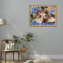 Load image into Gallery viewer, Cats 39x31cm(canvas) Printed canvas 14CT 2 Threads Cross stitch kits
