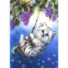 Load image into Gallery viewer, Swinging Kitty 30x40cm(canvas) full round drill diamond painting
